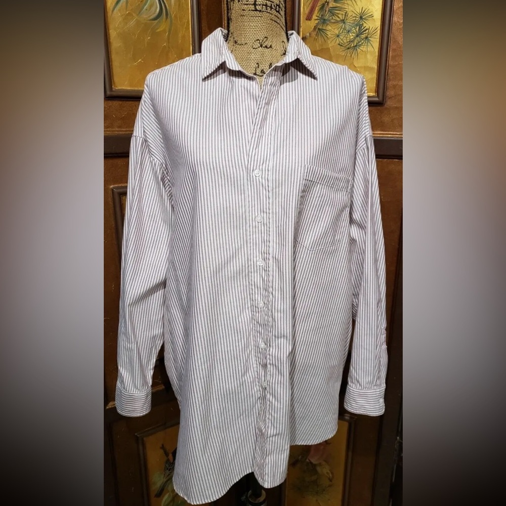 Frank & Eileen striped Shirley size Large